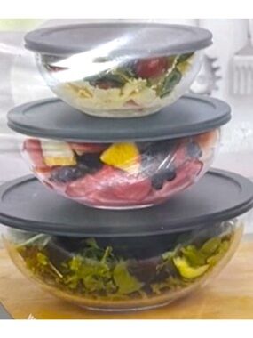 Chef Elect 6 Piece Glass Mixing Bowl Set~New!